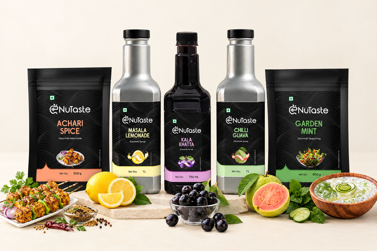 NuTaste five-product poster