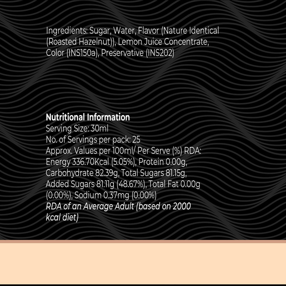 Roasted Hazelnut Syrup, 750ml