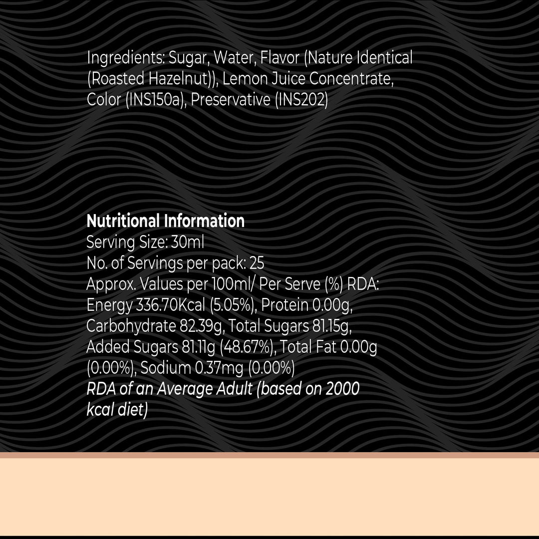 Roasted Hazelnut Syrup, 750ml