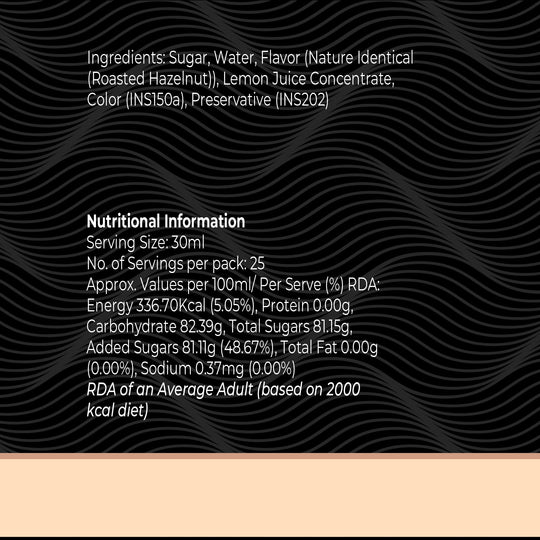 Roasted Hazelnut Syrup, 750ml
