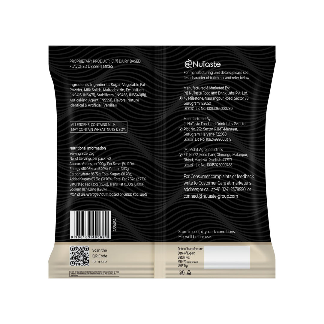 Creamy Vanilla Frappe Premix, 1Kg