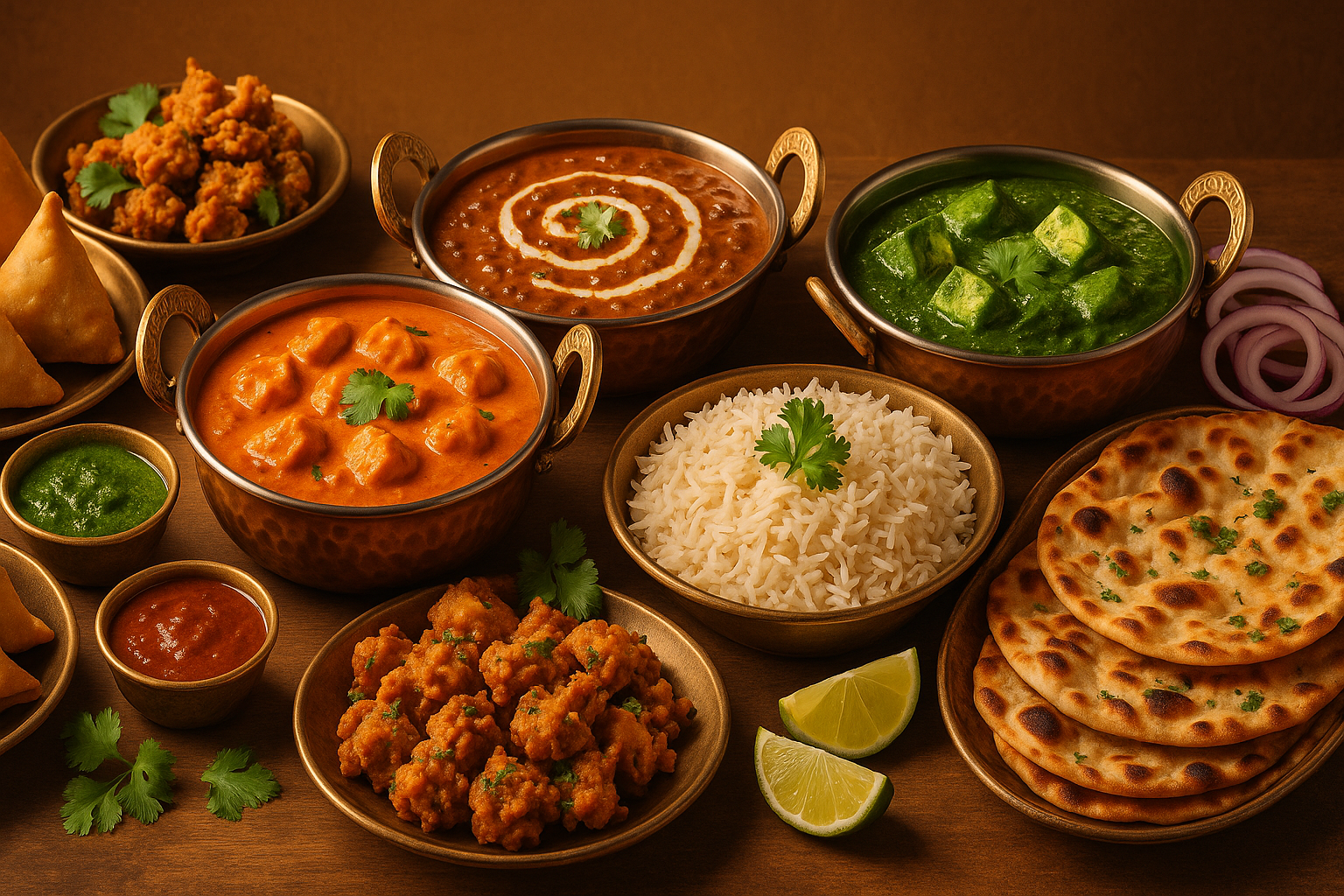 Indian food buffet type of image for banner